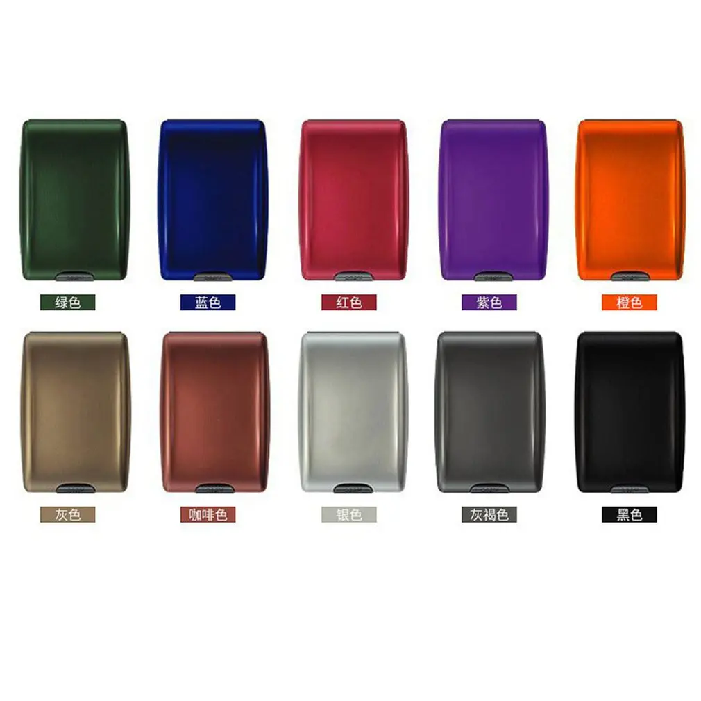 1 Pc Men Aluminum Bank Card Holder Blocking Hard Case Wallet Solid Credit Card Anti-RFID Scanning Protect Card Holder