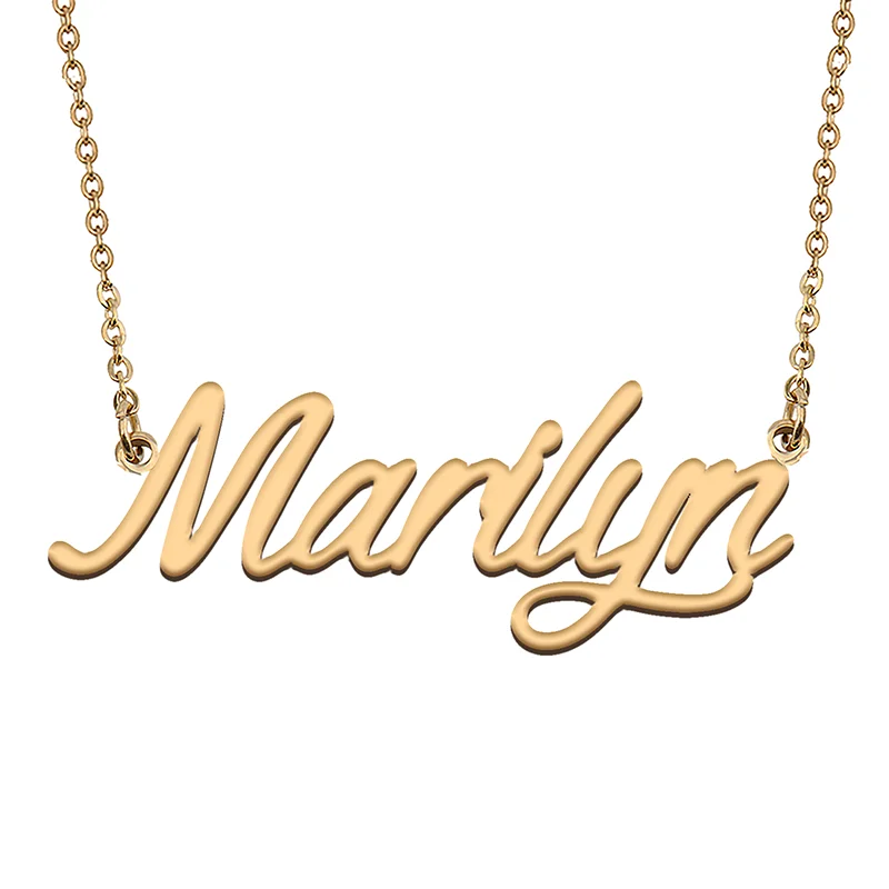 

Marilyn Custom Name Necklace Customized Pendant Choker Personalized Jewelry Gift for Women Girls Friend Christmas Present