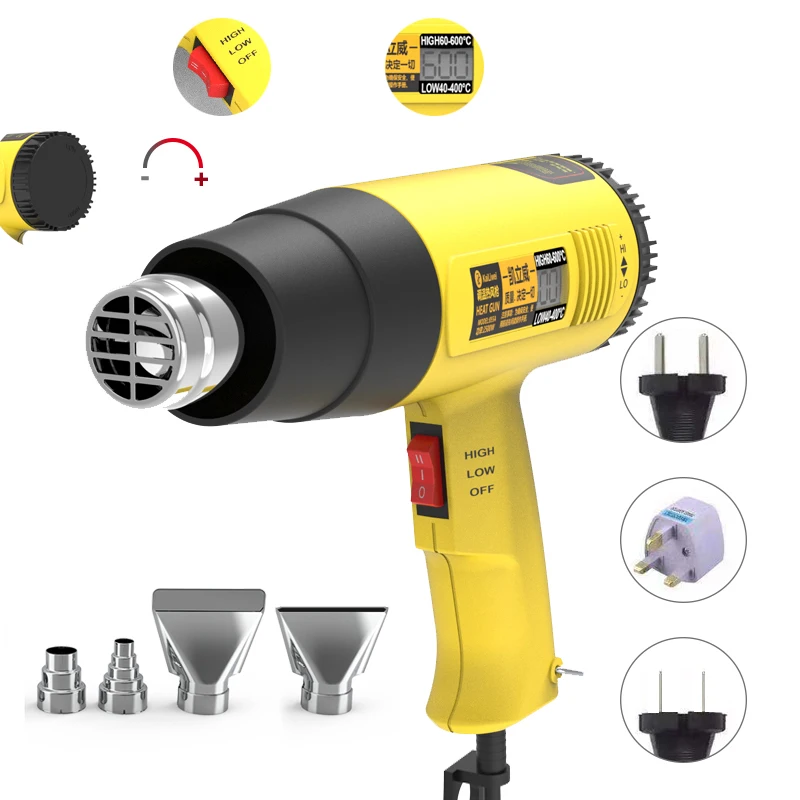 Display LCD pistola termica per la regolazione della temperatura 2000w strumento per pistola ad aria calda riscaldatore elettrico portatile dissaldatura PCB Shrink Wrapping