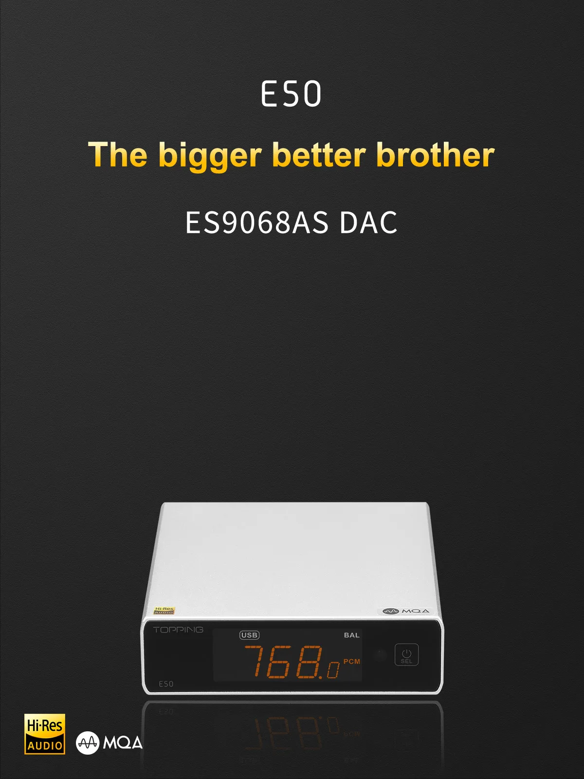 HX E50 Decoder MQA DAC ES9068AS 32Bit/768kHz DSD512 DAC with Remote Control The Best DAC for TOPPING L50