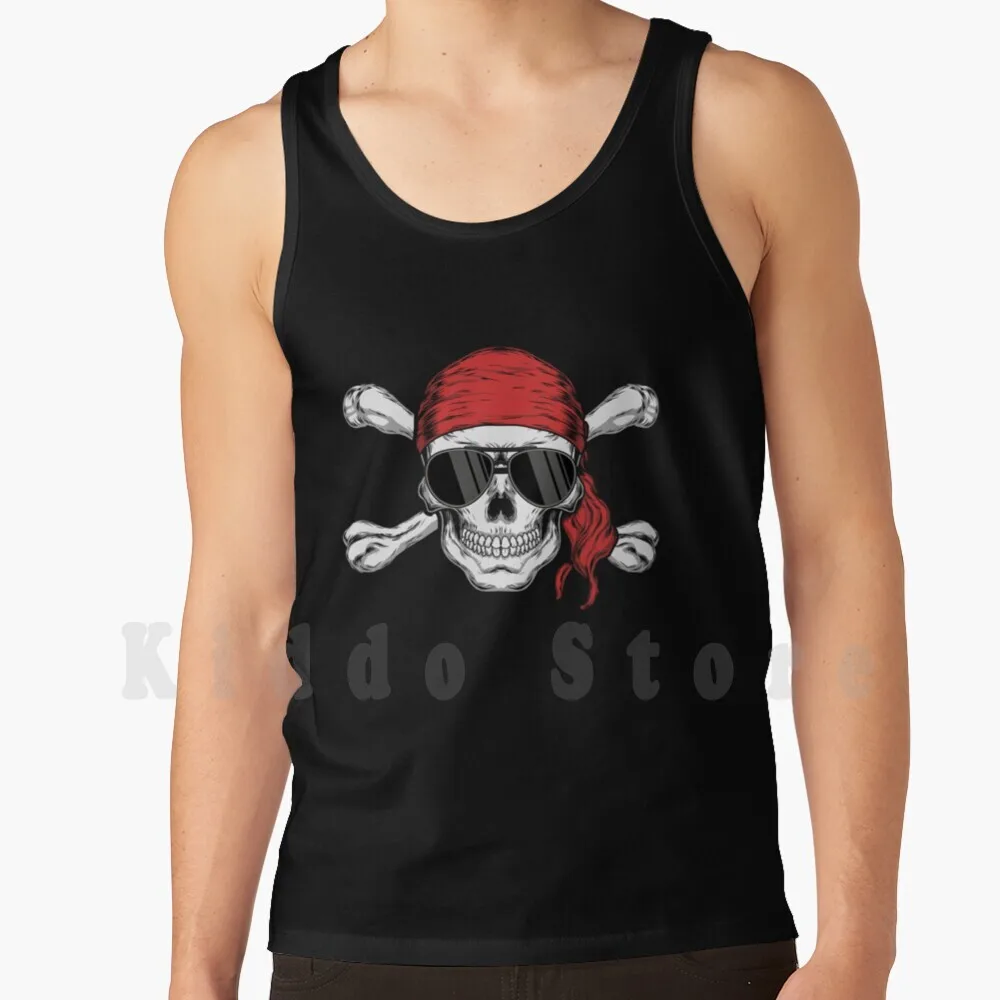 Jolly Roger Pirate Skull & Crossbones Halloween Costume Tank Tops Vest Sleeveless Jolly Roger Jolly Roger Skull