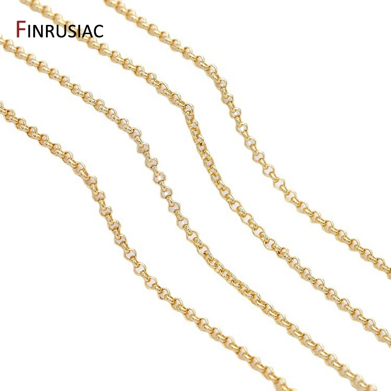 Großhandel 14k Gold Überzogene 2/3/4/5,5mm Runde Link Kette Zubehör Für Schmuck Machen, DIY Armband Halskette Kette Spool – Detail 19