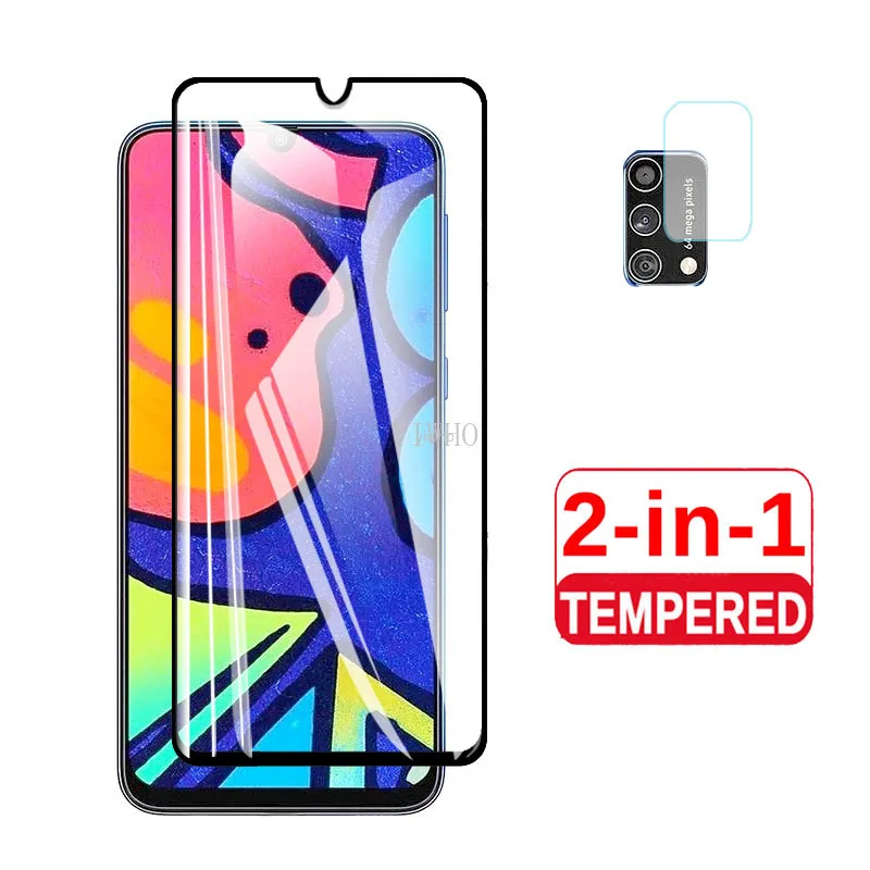 2 в 1 Защитное стекло для Samsung Galaxy M21S полное покрытие закаленное защитное стекло для Samsung m21 s F415F пленка для объектива камеры