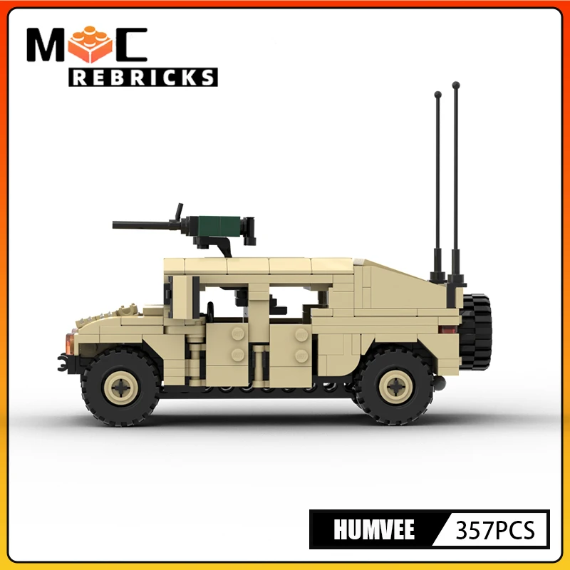 Military Series Humvee Armoured Vehicle MOC Building Block Loadable role SWAT Car Assembly Model Bricks Kit Kids Toy Gift