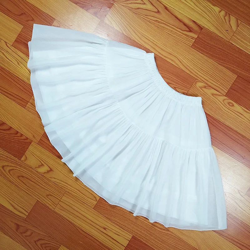 Adjustable Garis Bola Gaun Crinoline Underskirt Cosplay Rok Pendek Wanita Putih Hitam Petticoat Pesta Pernikahan Aksesoris