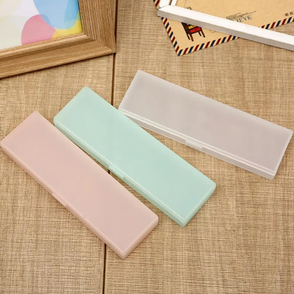 Fashion Transparent Frosted Large Capacity Pen Box Pencil Case Stationery Holder