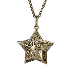 New 4 Color Five-Pointed Star 16MM Music Ball Aromatherapy Necklace Essential Oil Diffuser Perfume Locket Pendant Women Jewelry