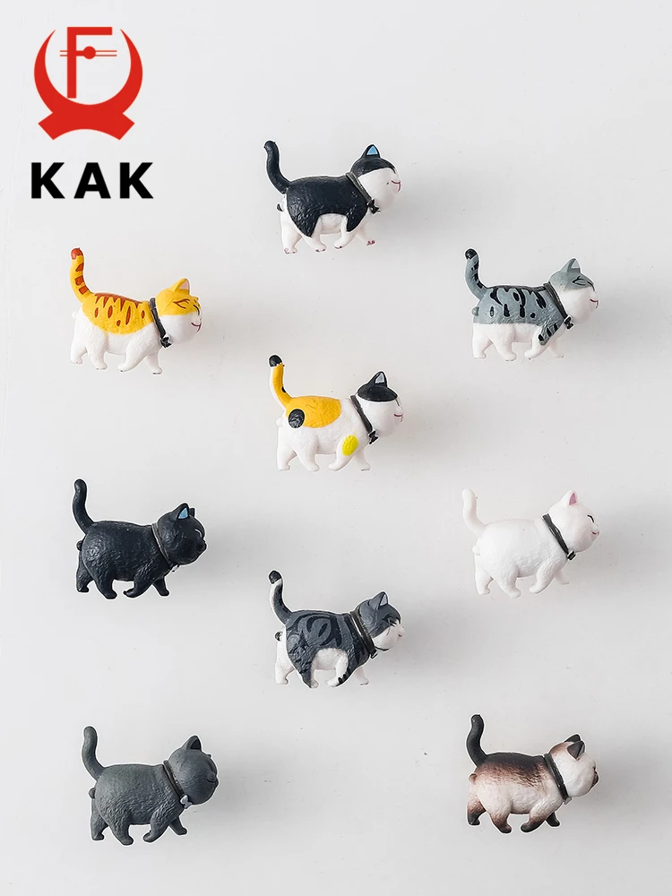 KAK Cat-shaped Drawer Knobs Wall Hooks Brass Furniture Handle Cabinet Handle and Knobs Rein Kids Room Decorative Handle Hardware