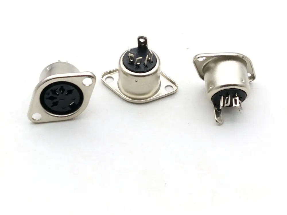 5 Pin DIN Female Jack Cable Connector adapter panel mount solder type image 3