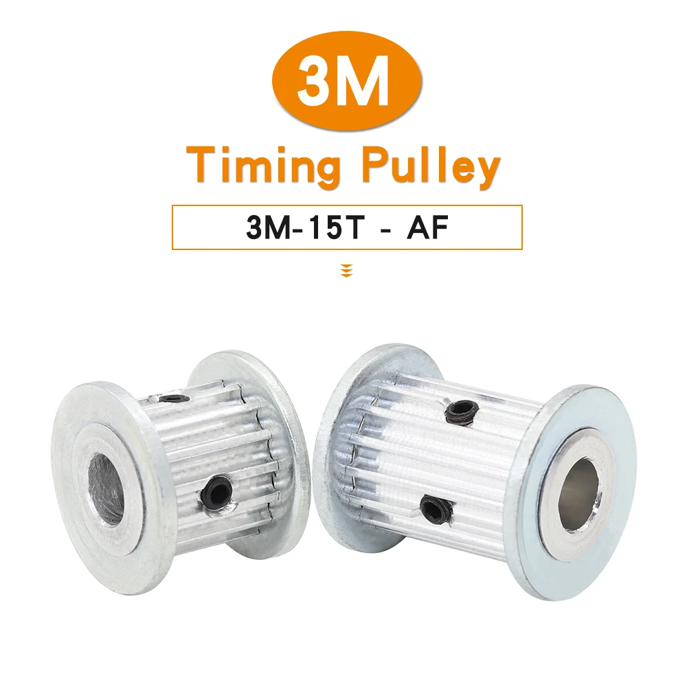 

3M-15T Timing Pulley Bore 4/5/6/6.35/8 mm Alloy Belt Pulley Teeth Pitch 3.0 mm AF Shape Match With Width 10/15 mm 3M Timing Belt