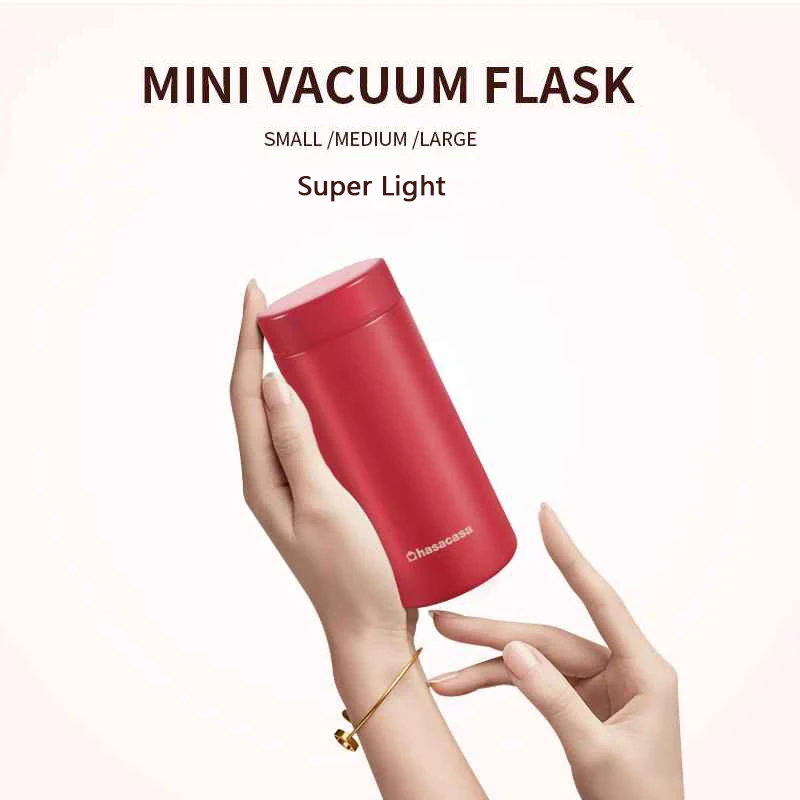 

Hasacasa 200/300ml Mini Thermos Cup Cute Kids Hot Water Bottle Vacuum Flask Stainless Steel Portable Thermal Office Mug