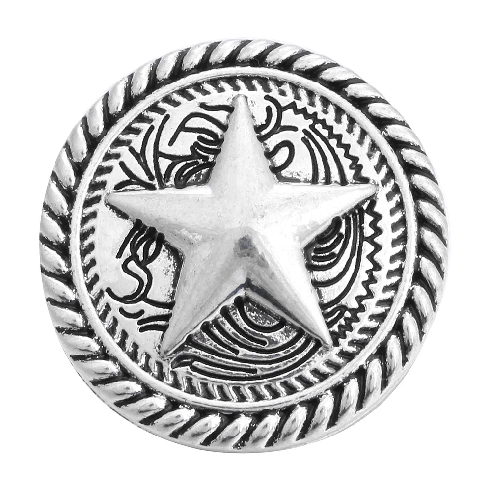 6pcs/lot New Snap Jewelry Round Metal Heart Ball Believe Happy 18mm Snap Buttons Fit Snap Bracelet Mother\'s Day Gift