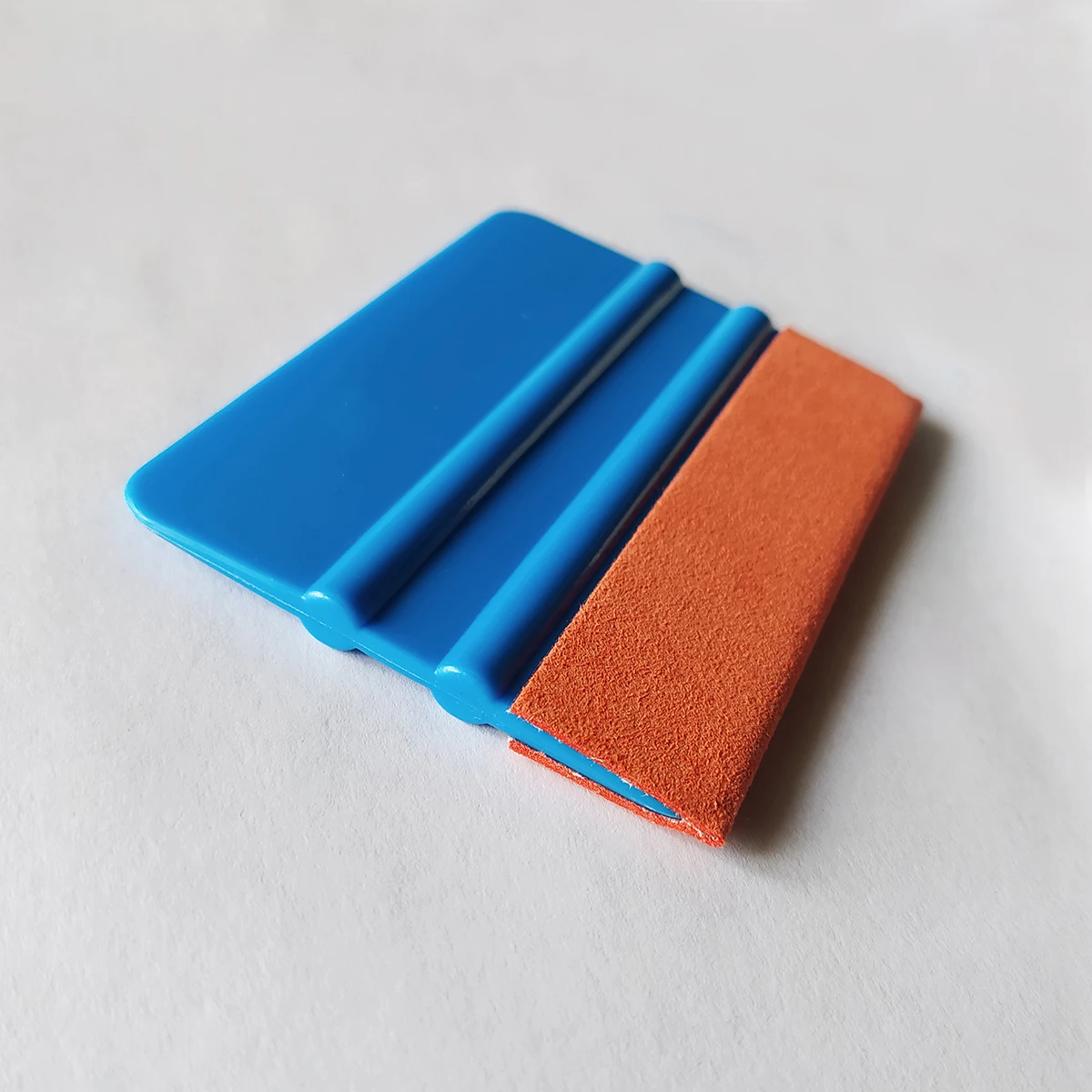 Escurridor de plástico azul con borde de gamuza, aplicador de vinilo, pegatina, raspador, herramientas de tinte para ventana de coche, A17
