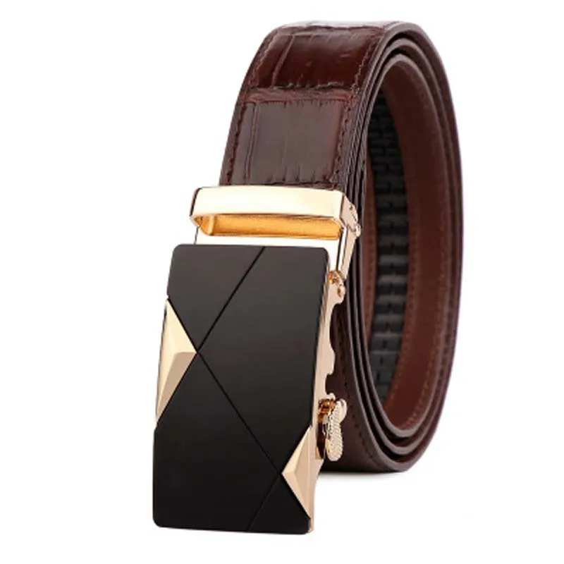 linshe crocodile men belt  male  leisure  male  belt  new  Automatic buckle  men belt  Factory