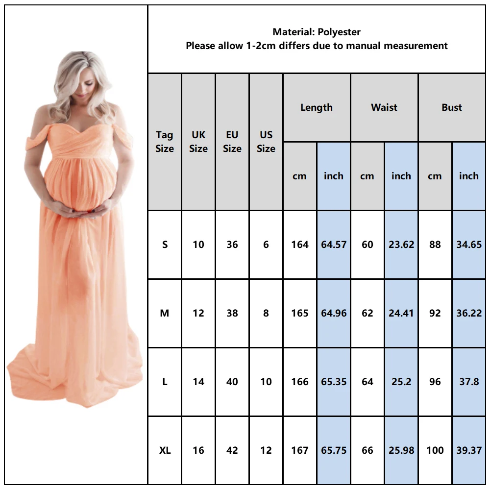 Sexy Maternity Dresses for Photo Shoot Split Chiffon robe femme Photography Prop Maxi Gown Pregnancy Dress Baby Shower Dress