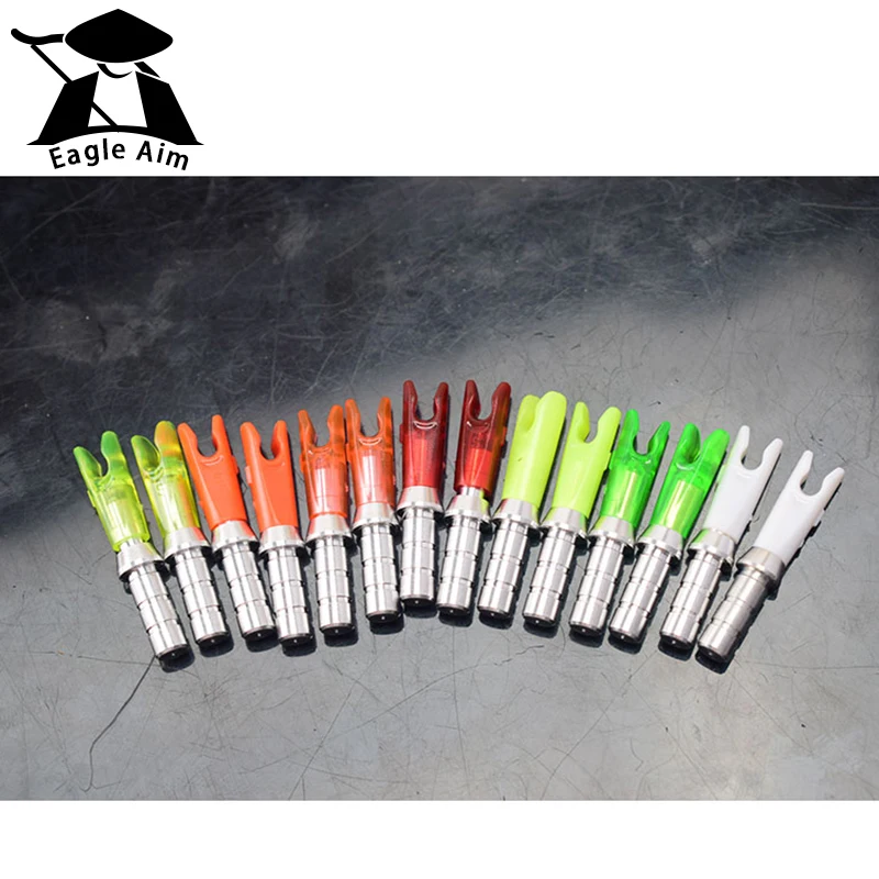 10pcs Hunting Archery Aluminum Pin For ID 4.2 mm 6.2 mm Carbon Arrow Shaft DIY + Arrow Bolts Pin Nocks Size L Arrow Nock