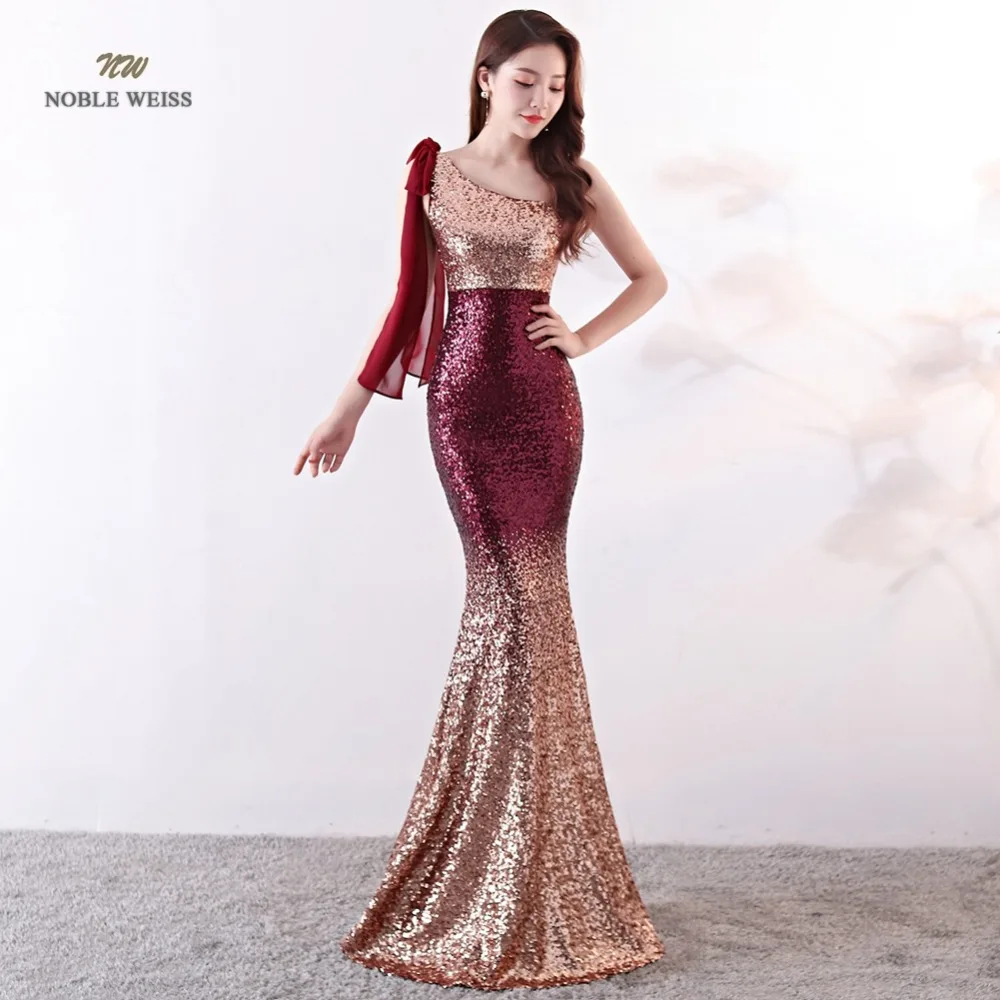 Elegant Mermaid Long Evening Dress 2024 Simple Colorful Sequin One Shoulder Sexy Party Dresses Prom Gown Customized