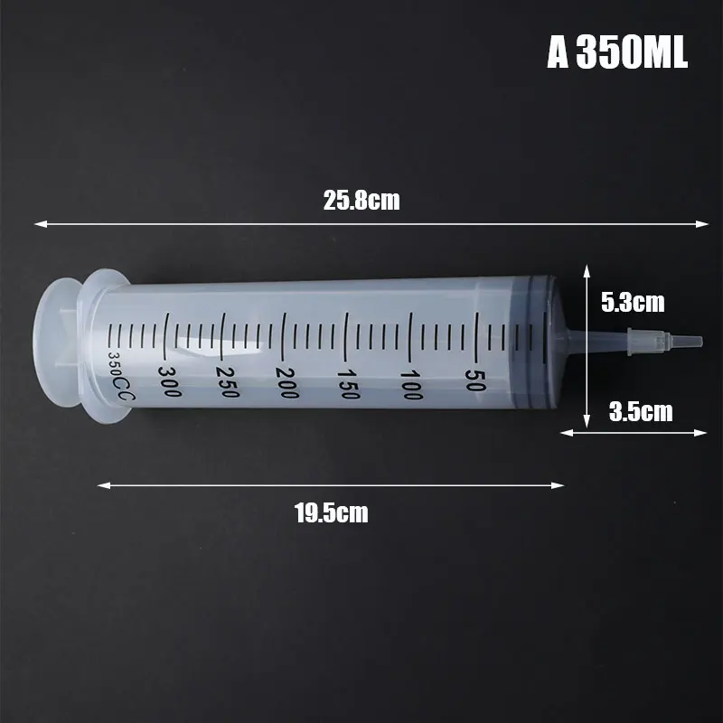 350/550ml Plastic Syringe Large Capacity Syringe Transparent Reusable Sterile Measuring Injection Syringe Nutrient Hydroponics