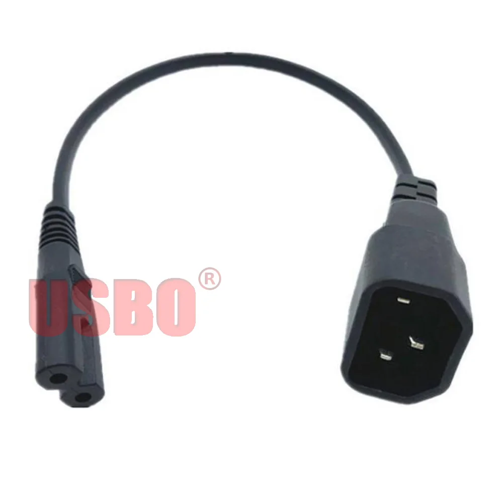 Black 0.2M 0.6M 1.0M 2.0M 3.0M PVC copper IEC320 C14 TO C7 power cord 2.5A/10A 250V C7 eight-suffix UPS PDU power cable