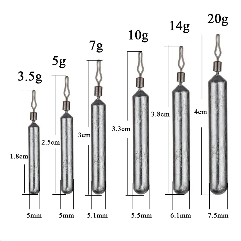 5Pcs Angeln Drop Gewichte Angeln Platinen Blei Drop Shot Rig Wacky Haken Offset Haken Angelgerät 3,5g 5g 7g 10g 20g