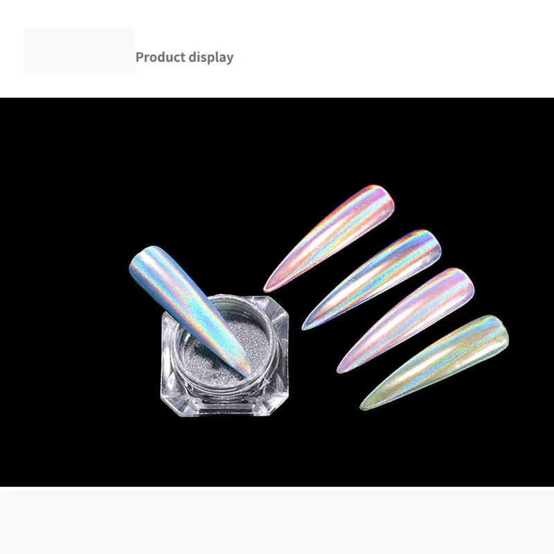 Poudre Laser Holographique pour Nail Art, Pigment à Paillettes pour Manucure, Verhéritage à Ongles Gel, Décorations de Poussière à Paillettes, Nairobi Orn