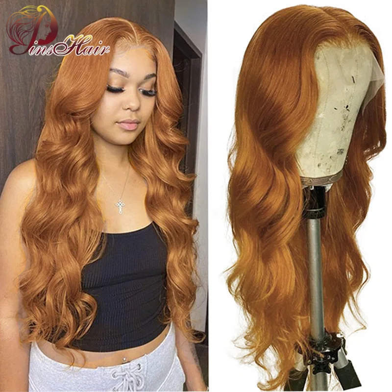 Perruques Lace Front Wig péruviennes naturelles, perruques Lace Front Wig, Body Wave, cheveux humains rouges, blonds, perruques Remy pour femmes