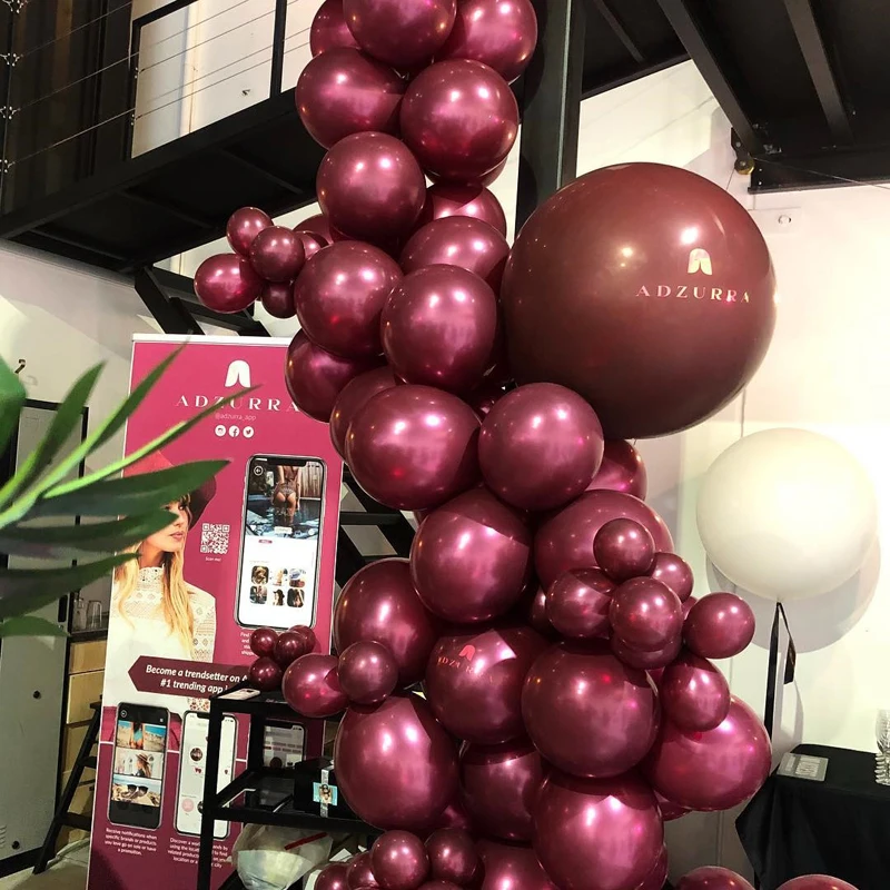 100 pcs /bag 5/10/12inch Burgundy Pearl Latex Helium Balloons Wine Red Party Globos Baby Bridal Shower Wedding Birthday Decor