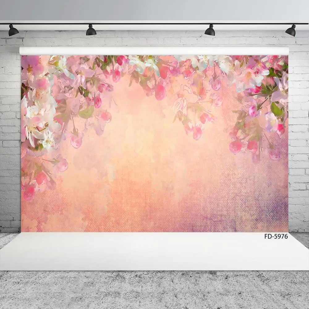 Oil Painting Flowers Photography Backdrop Vinyl Cloth Background Photo Studio for Lovers Wedding Children Baby Shower Photocall