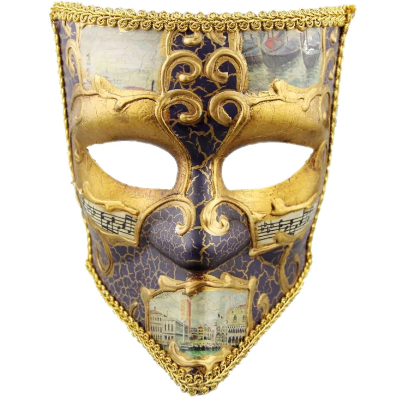 

Handmade Retro Square Face Mask for Men, Masquerade Party, Full Face Mask