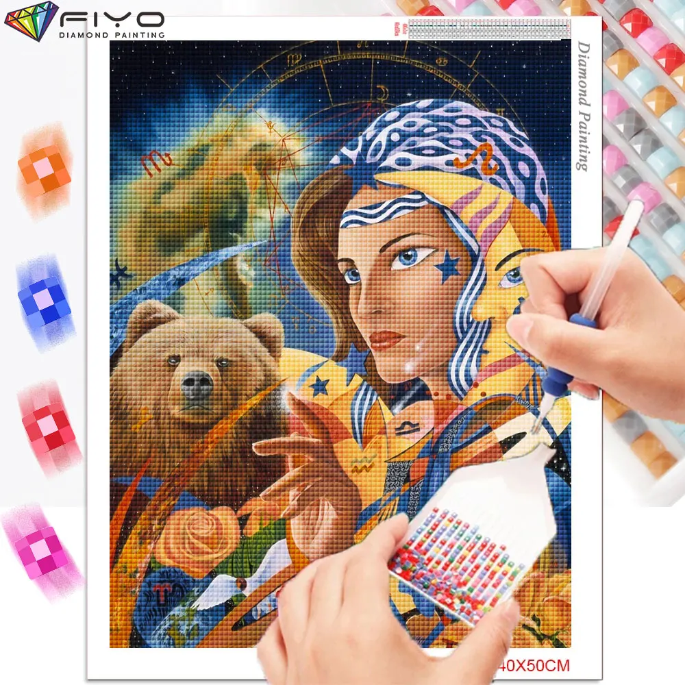 5D Diamond Painting Tribe Women Diamond Embroidery Fine Arts Mosaic Picture of Rhinestones Cross Stitch Kits Home Decor Cuadros