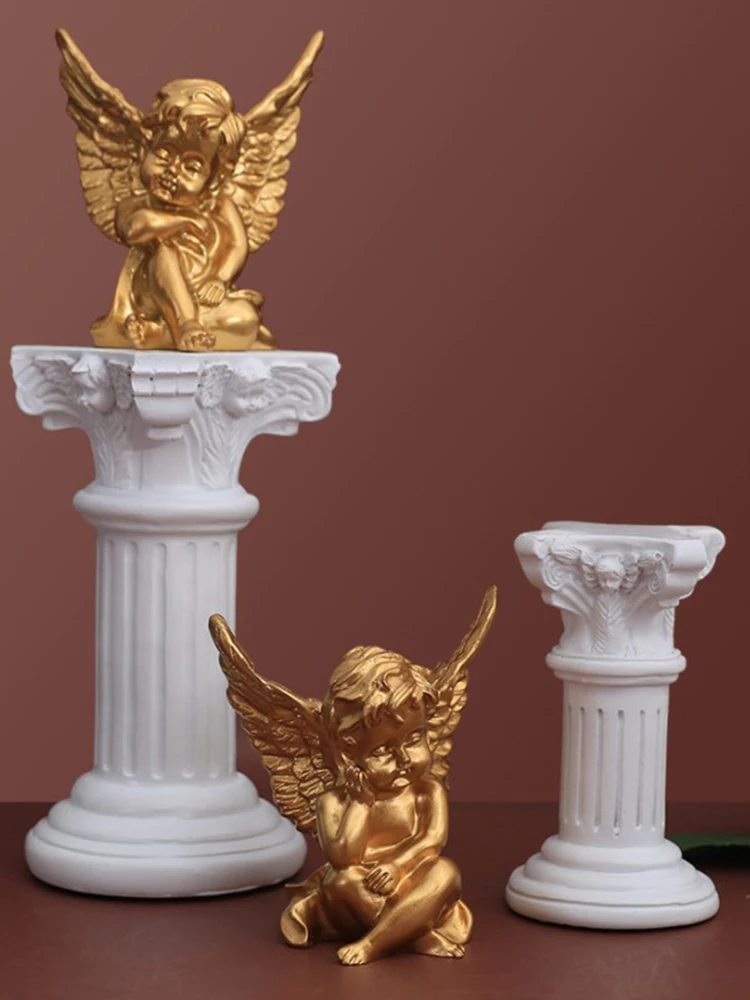 Nordic Roman Pillar Ornament Resin Classical Architecture Roman Column Statue Garden Statue Shooting Scene Miniature Ornament