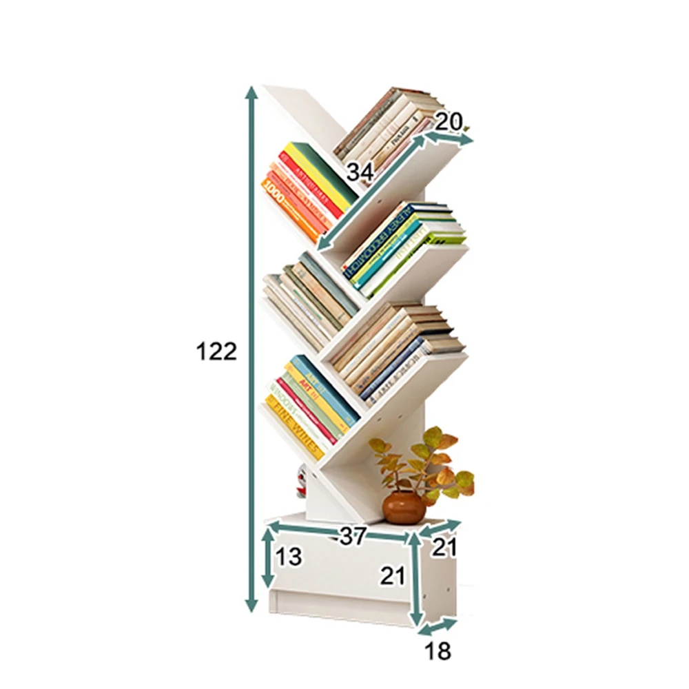Gospodarstwa domowego 8 warstwy półka na książki w kształcie drzewa regał dla dzieci książka obrazkowa półka oszczędność miejsca piętro regał z