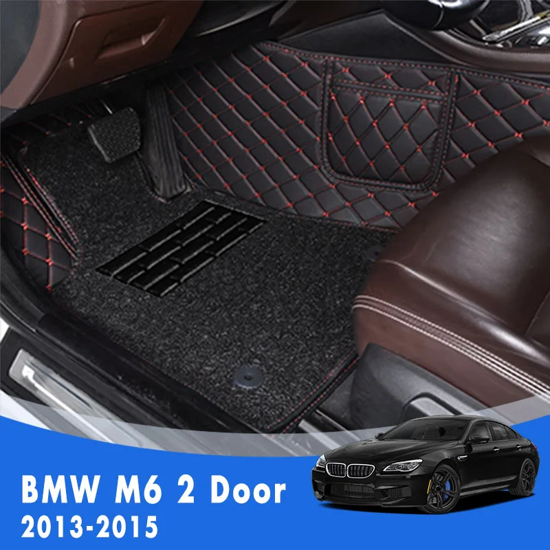 

Car Floor Mats For BMW M6 2 Door 2015 2014 2013 Double Layer Wire Loop Custom Auto Interior Accessories Pad Heel Foot Pedal Rug