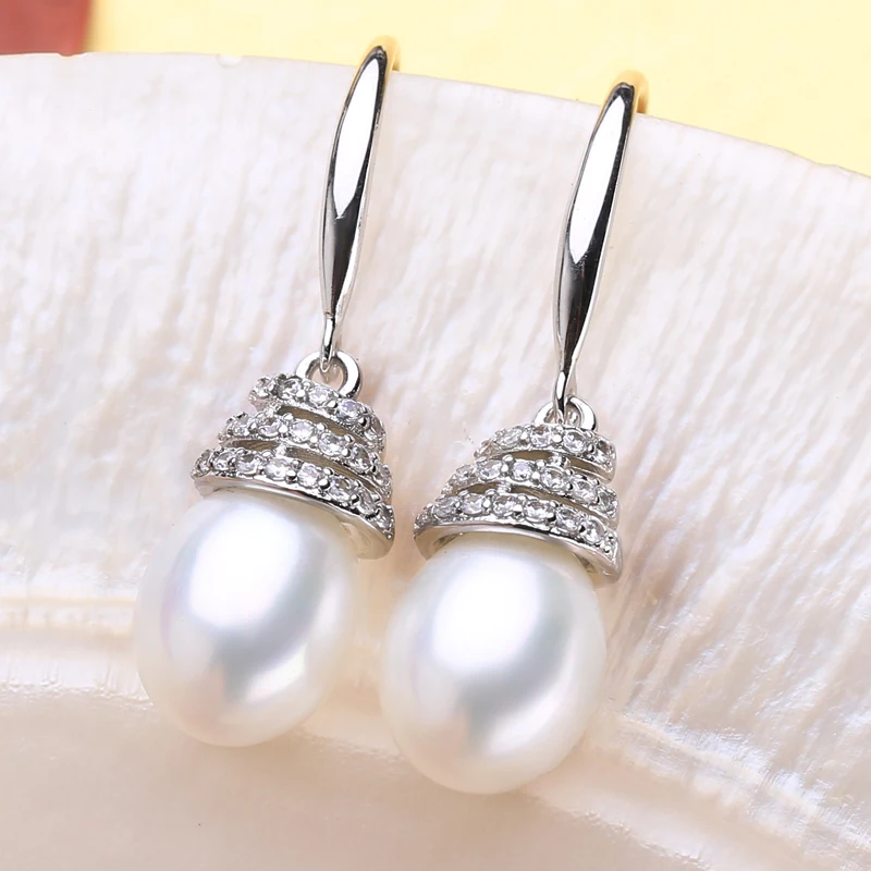 FENASY 925 Sterling Silver Earrings Natural Freshwater Pearl Earrings For Women Fashion Evening Party Wedding Fine Jewelry