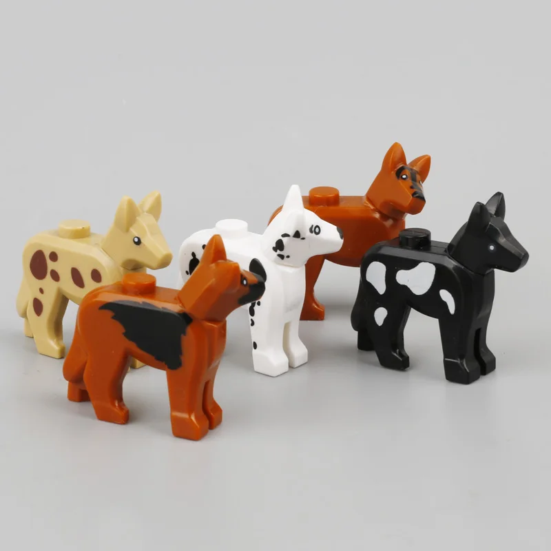 MOC Dog Building Blocks City Accessories Animal Pets Pointers Neck Turn Model Bricks Part Toy for Children Educational Gift C174