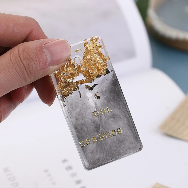 금속 영어 글자 스티커 에폭시 수지 몰드 필링 보석 만들기 필러 재료 DIY 아트 공예 장식, 5 장