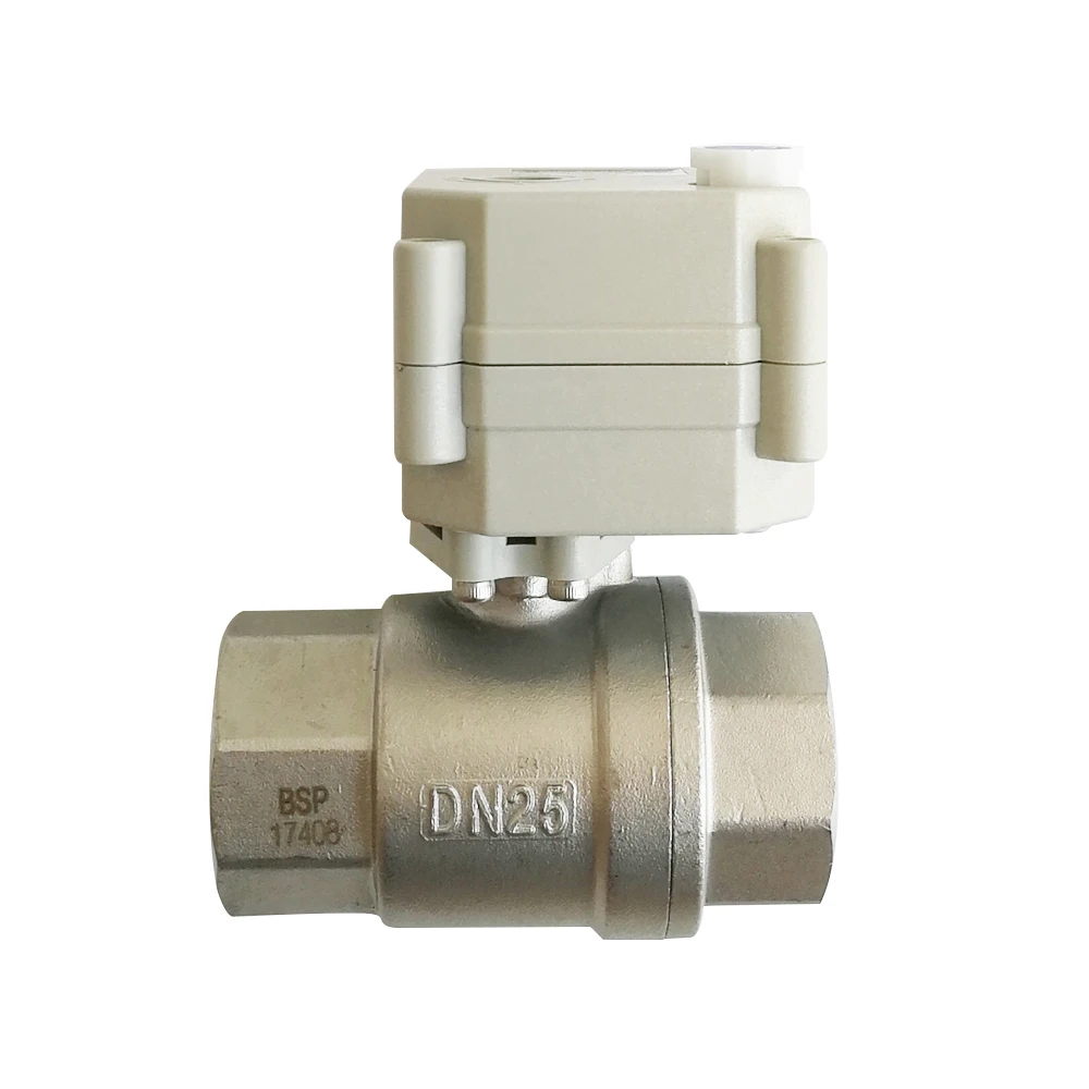 DC12V/24V 2/3/5/7 Wires Electric Motorized Valve With Signal Feedback NPT/BSP 1'' Stainless Steel DN25 Metal Gear High Quality