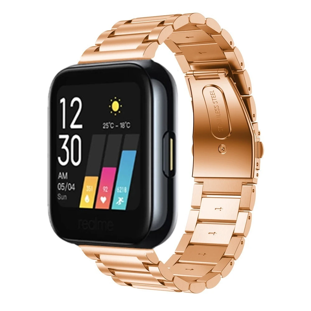 

Ремешок из нержавеющей стали для Realme Watch 2 T1 S Pro, сменный Браслет для смарт-часов Huami Amazfit GTS 3 GTR 3/2/2e, металлические браслеты