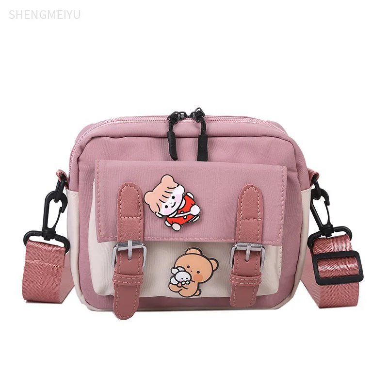 Crossbody Female 2024 New Cute Girl Canvas Student Korean Version One-shoulder Small Square Bag Multifunctional All-match Cross