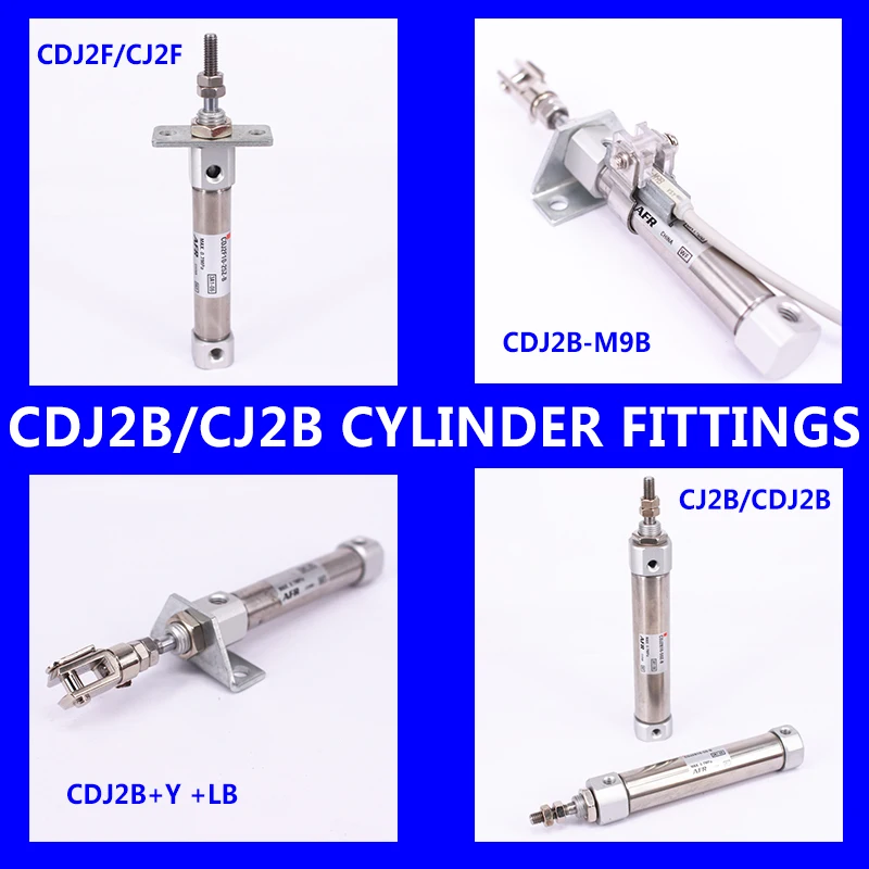 CJ2D Double clevis with pins Mini Pneumatic Cylinder Double Acting Single Rod 10mm 16mm Bore 5~200mm Stroke Air Cylinder CJ2D16