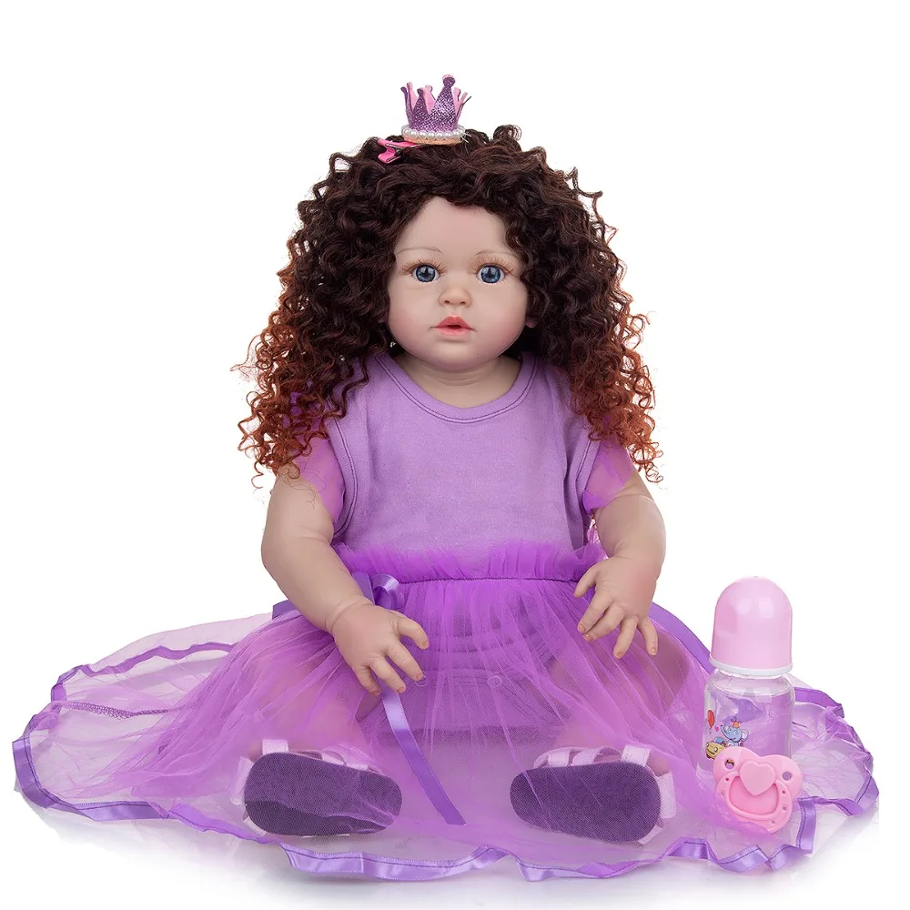 

Bebes doll Full Silicone Reborn Boneca Baby Dolls Realistic Boom Hair Princess Bath Bebe Toddler Dolls Toy For Birthday Gifts