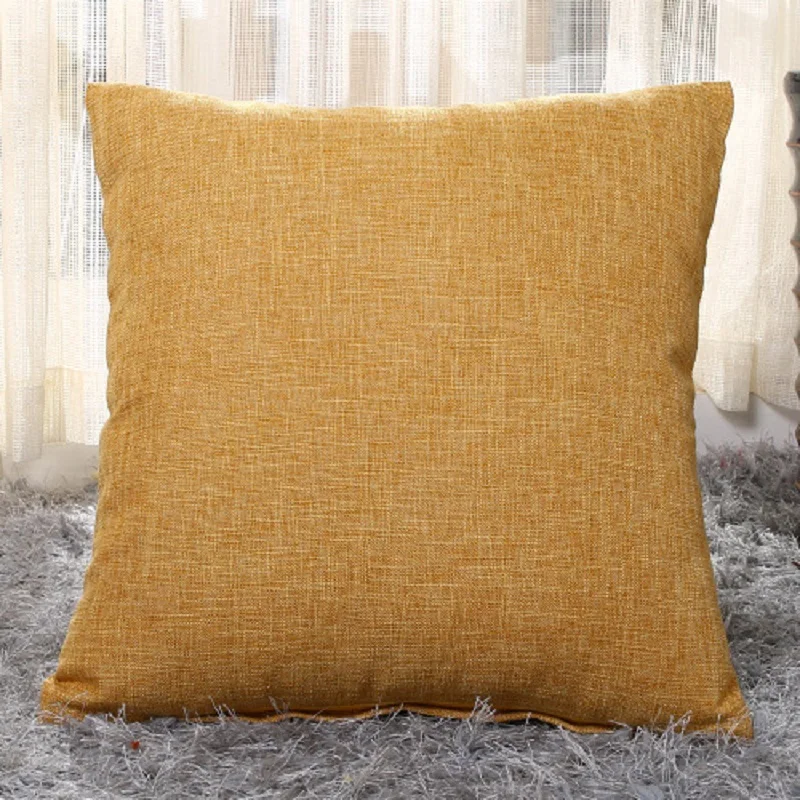 Juste de coussin de taille de canapé en lin solide, taie d\'oreiller de bureau, décoration d\'intérieur, 40x40/45x45/50x30/50x50/55x60cm