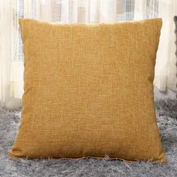 Juste de coussin de taille de canapé en lin solide, taie d'oreiller de bureau, décoration d'intérieur, 40x40/45x45/50x30/50x50/55x60cm