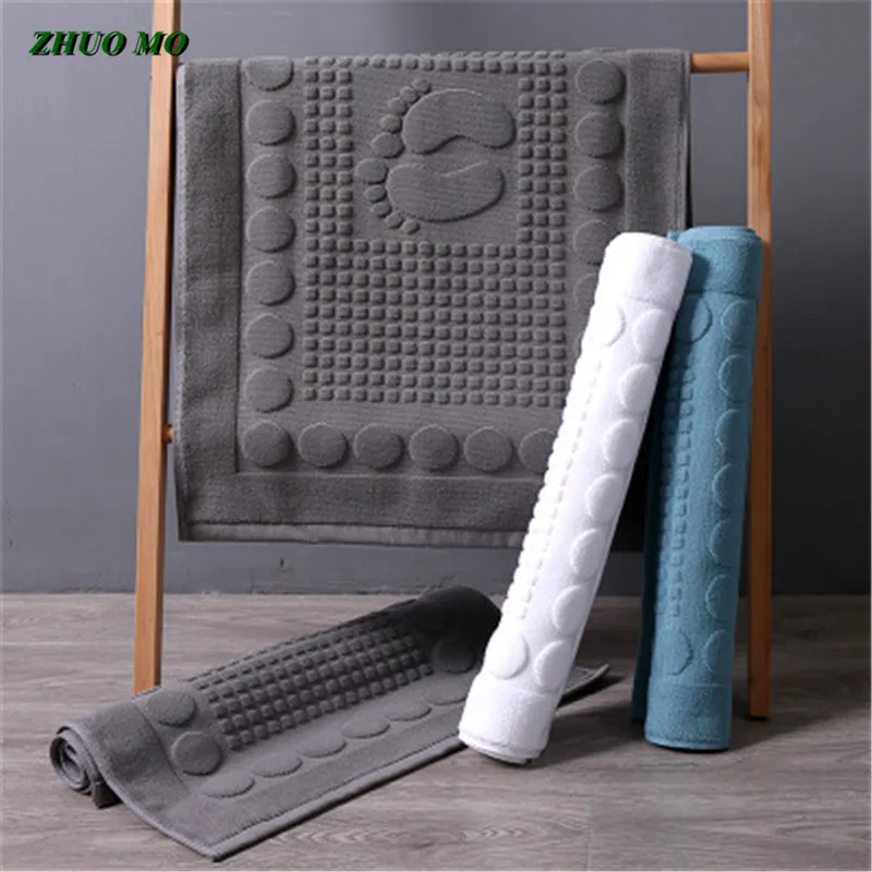 

Absorbent Cotton Floor Towel, Bathroom Mat, Large, Thick, Luxury, Hotel, Home, Stepping, White, Grey, Blue, 50x80 cm