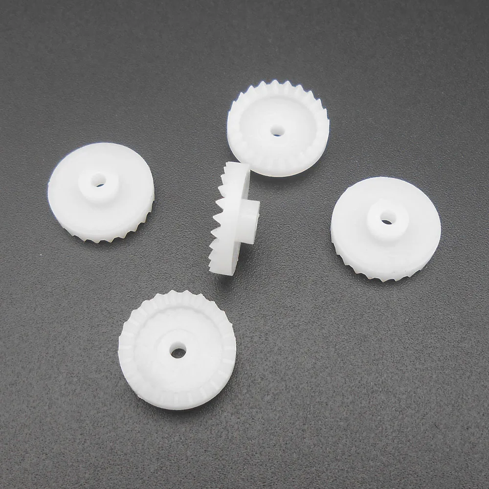 50Pcs 0.5M 24T Plastic Crown Gear 0.5 Modulus 24 Teeth Aperture 2mm 1.95mm Tight Distribution 4.5MM X 13MM Gears NEW C242A FD504