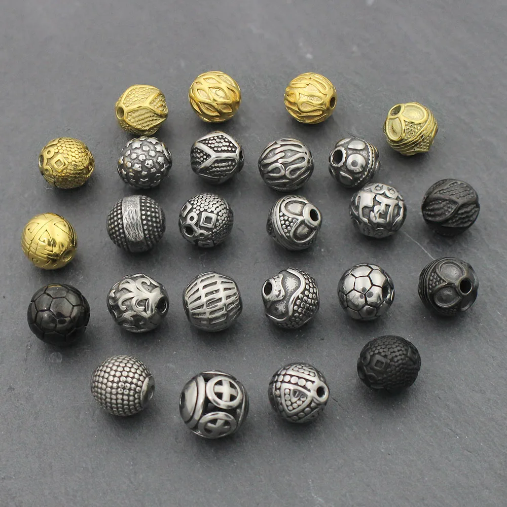 Never Fade 316L Stainless steel 2.0mm Small Hole Ball Beads Charm Metal Spacer Beads for Jewelry Making Wholesale