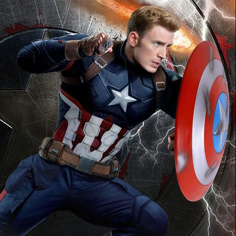 Disney Avengers 58cm Captain America Shield Cosplay Halloween Outdoor Toy Plastic Props Boys Children Gift Bar Wall Decoration