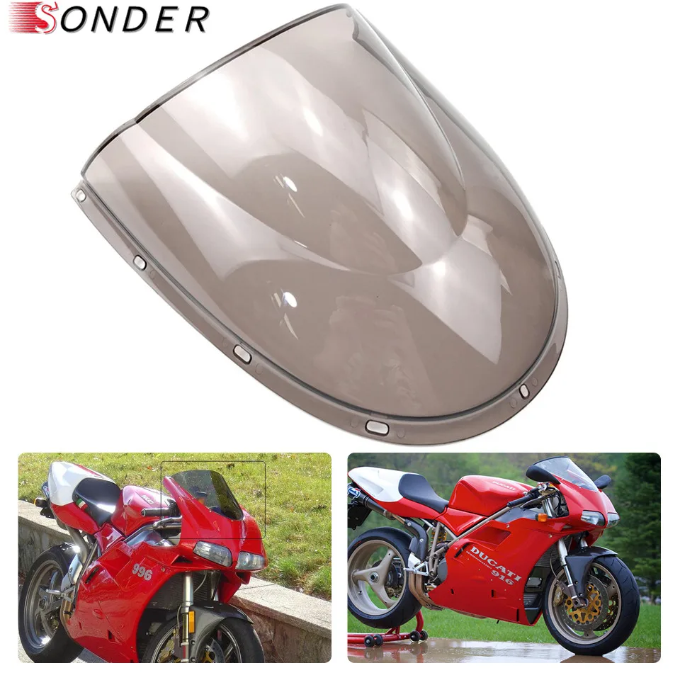 Motorcycle Smoke Windshield WindScreen Double Bubble For Ducati 748 916 996 998 1994 1995 1996 1997 1998 1999 2000 2001 2002