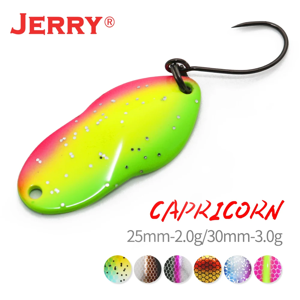 Jerry Capricorn 1.5g 2g 3g Micro Fishing Lures Ultralekkie mosiężne metalowe twarde przynęty Pojedynczy haczyk Strefa słodkowodna Pstrąg Szczupak Okoń