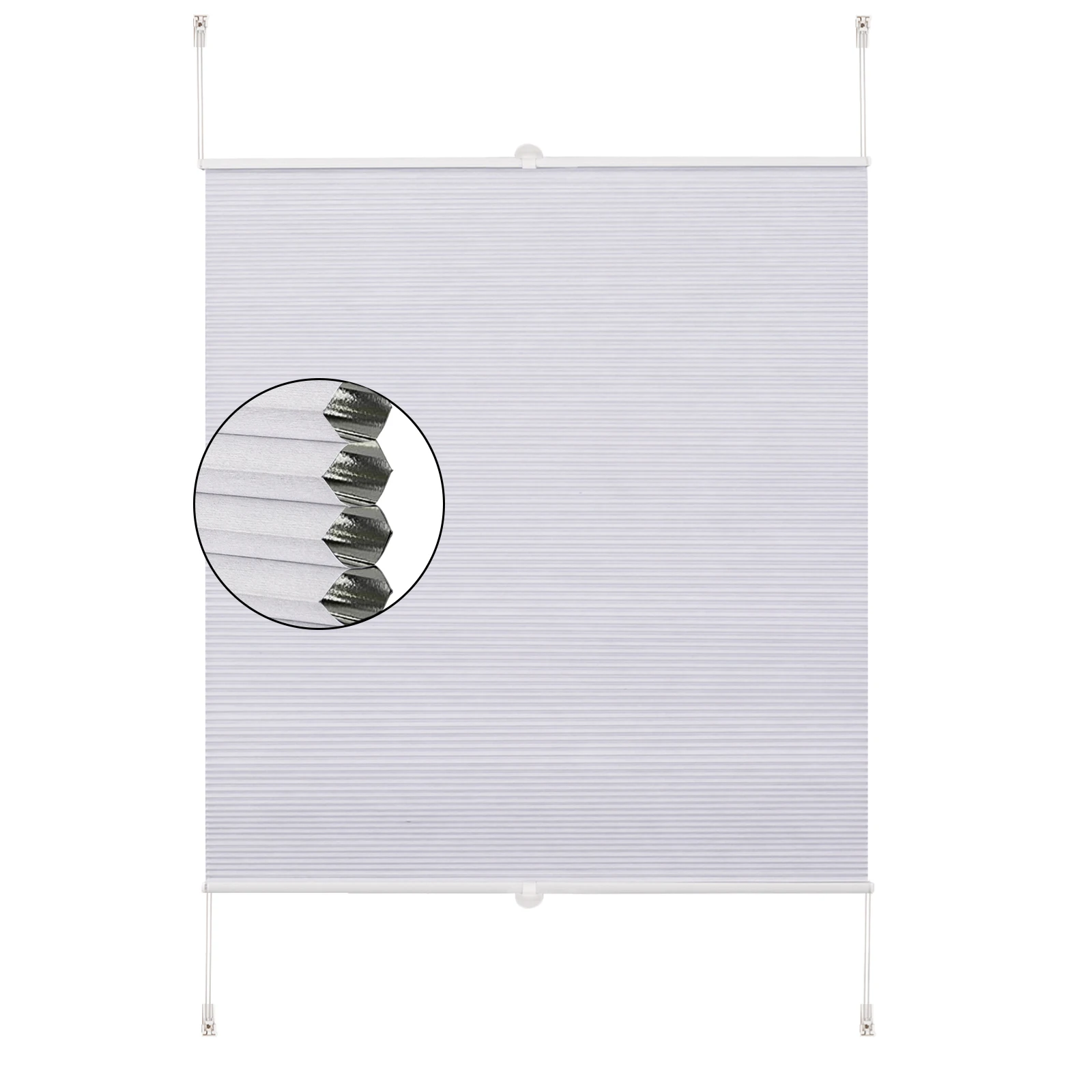 Modern Window Door Double Pleated Honeycomb Pleated Blind without Drilling with Clamp Supports Opaque Sun Protection Blackout